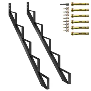 Garvee Steel Stair Step Riser 2-Pack, Heavy Duty Metal Stair Stringer with Reinforcing Legs, Indoor/Outdoor Use, Corrosion-Resistant
