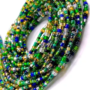 [MADE TO ORDER] Verdant Depths Handcrafted Waist Bead - SINGLE Tie On Strand