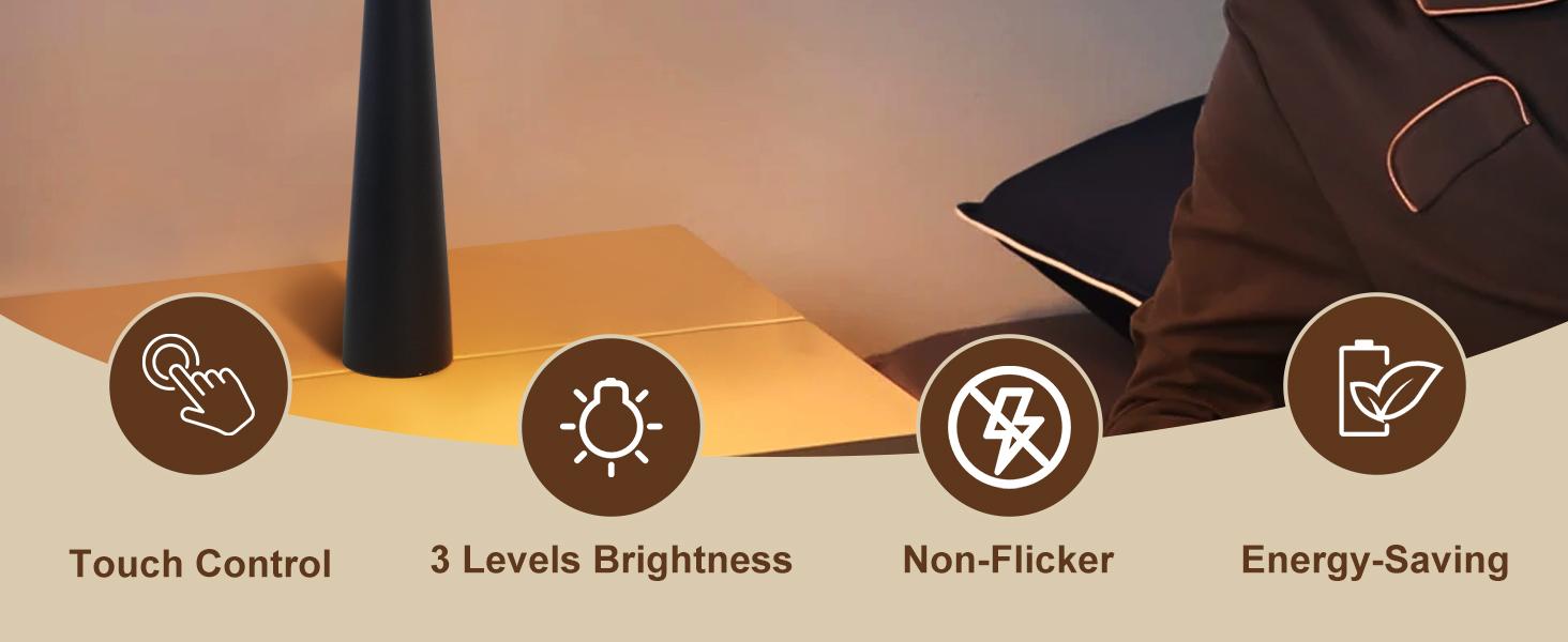 Rechargeable Touch Table Lamp, Waterproof Battery Operated Desk Light, 3 Level Dimmable Brightness for Bedroom Living Room Nightstand Reading home commercial use Rechargeable Touch Table Lamp, Waterproof Battery Operated Desk Light, 3 Level Dimmable Brightness for Bedroom Living Room Nightstand Reading home commercial use