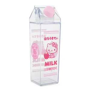 Sanrio Hello Kitty Strawberry Plastic Milk Carton Bottle | Holds 16 Ounces