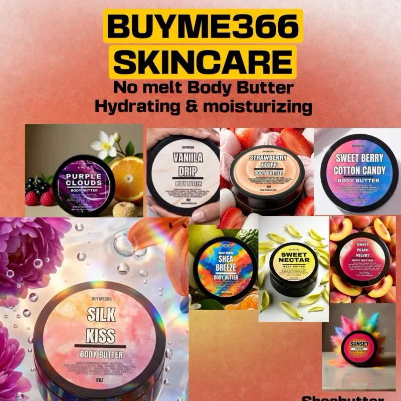 Body Butter Scented 8oz, Emulsified Natural Nourishing Care for All Skin Types Daily Use with Shea Butter Mango Butter Jojoba Oil Sweet Almond Oil Aloe Vera