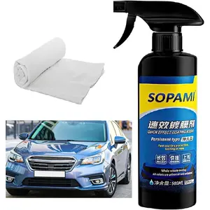 Sopami Car Coating Spray,Quick Effect Coating Agent,Quickly Coat Car Wax,Polish Spray Waterless Wash Wax,Oil Film Emulsion Glass Cleaner(500ML)