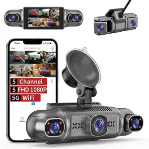 360° 4 Channel Dash Cam Front and Rear Inside, 2K+3x1080P Quad Dash Camera for Car, Built-in WiFi GPS, 8 IR Night Vision, 24/7 Parking Mode, G-Sensor, Free 64GB Card, 170° Wide Angle View