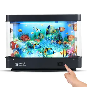 Special Supplies Vintage Aquarium Sensory Fish Lamp Moving Picture LED Light for Kids and Adults Artificial Fish Tank Effect Calming Night Light Relaxing Mood Lamp Bedroom Nursery Decor
