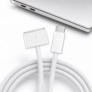 USB-C to Magnetic 3 Charging Cable 140W Fast Charge, 6.6FT Braided Magnetic Charger Cord for MacBook Air/Pro M1 M2 M3 M4 M5 Computer Tablet Computer Tablet