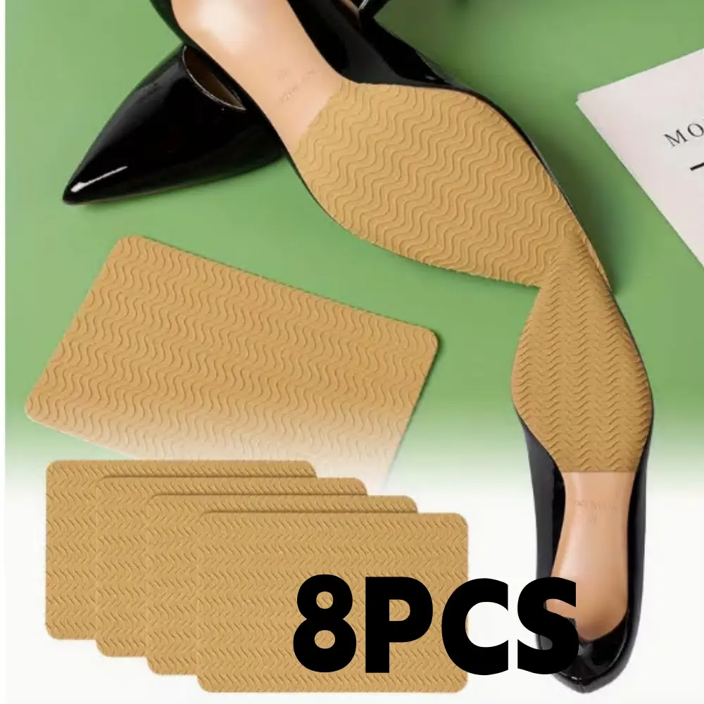 8pcs Soft Silicone Anti-Slip Shoe Sole Stickers, Cuttable Anti-Slip Pads for Sports Footwear, Walking Shoes