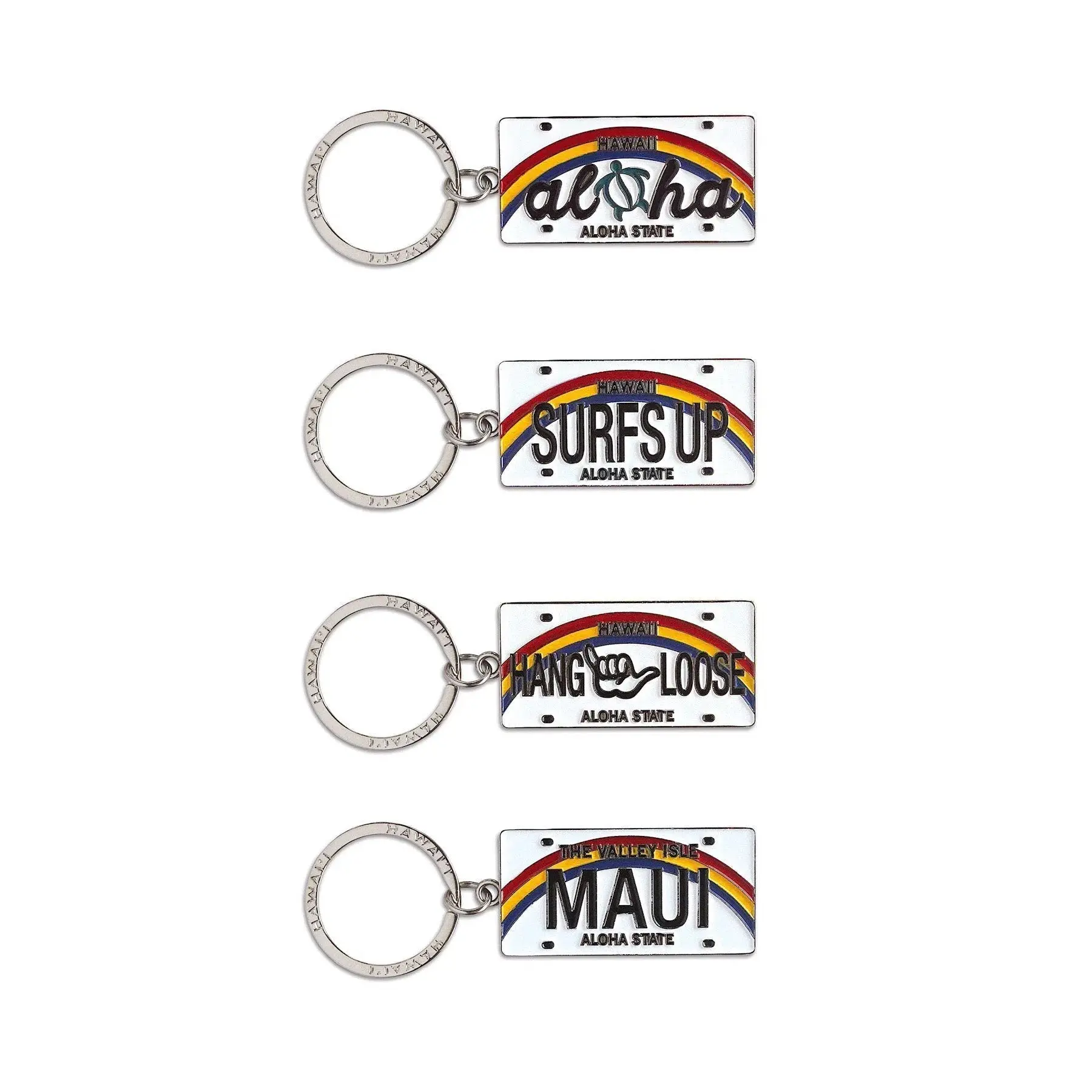 Metal License Plate Keychain, various designs