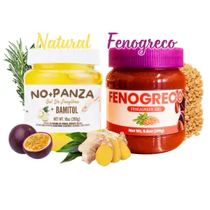 [Viral 2 Piece Bundle] Fenugreek Gel + No+Panza Amarillo 8.8oz (250gr) Each - Infused With Real Fenugreek & Ginger - Gel De Fenogreco + Chupapanza Gel - Natual, No Aditivos, Con Semillas Reales De Fenogreco.