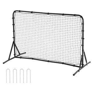 VEVOR Soccer Rebound Trainer,  6x4FT Iron Soccer Training Equipment, Sports Football Rebounder Wall, Double-Sided Rebounding Net, Easy Assembly, Perfect for Backyard Practicing, Solo Training, Passing