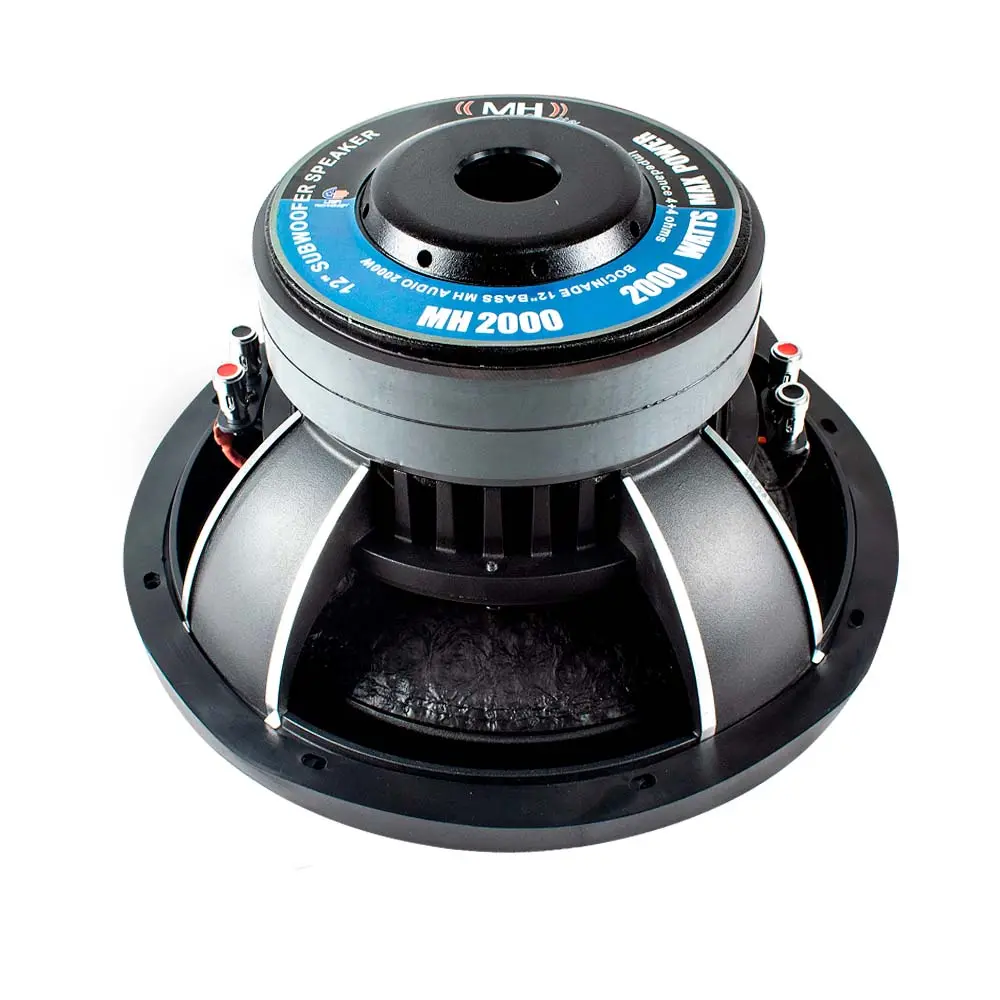 MH Audio 12" Car Subwoofer Speaker - MH Brand, 2000W Power, 4+4 Ohms Impedance, Dual Voice Coil Design, Compact Fit, Low End Boost, Thunder Bass for Automotive Car Audio Systems