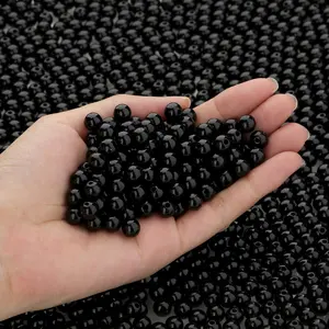 Black Beads for Bracelets 8mm Black  with Holes Bracelet Making Bulk Beads 500 count Plastic Beads for  Making Black Craft Beads Hair Beads for Braids