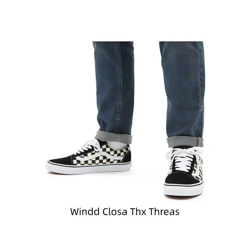 Unisex check pattern skate trainers with iconic wavy stripe, lightweight flat sole, comfy all-day fit for walking skating and casual daily outfits