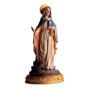 Santa Marta 12" Inches Tall Saint Martha Estatua Brand New Religious Decor Patron Saint Porcelain