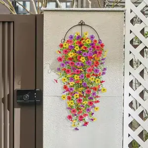 2 pieces of UV-resistant artificial hanging flowers, perfect for decorating indoor and outdoor spaces such as farmhouse-style gardens, porches, walls and window sills. Decorative Ornaments