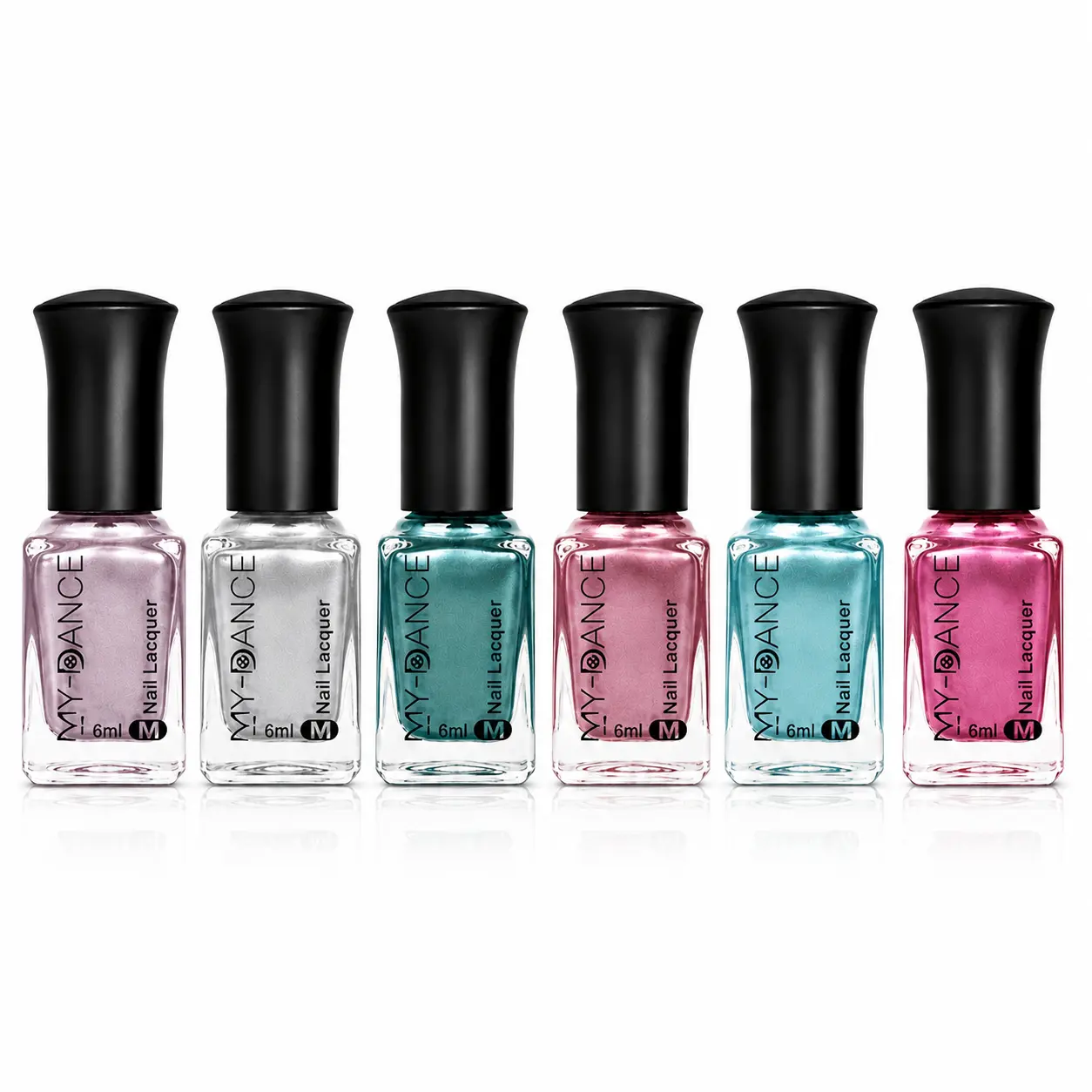 Smooth Metallic Chrome Nail Polish, Air-Dry Mirror Finish Lacquer with Metallic Pigments, 6ml in 3 Shades (Holographic Silver, Purple, Green) for Home Salons, Storage, Cosmetic, Glossy, Multi-Pack, Three Shades