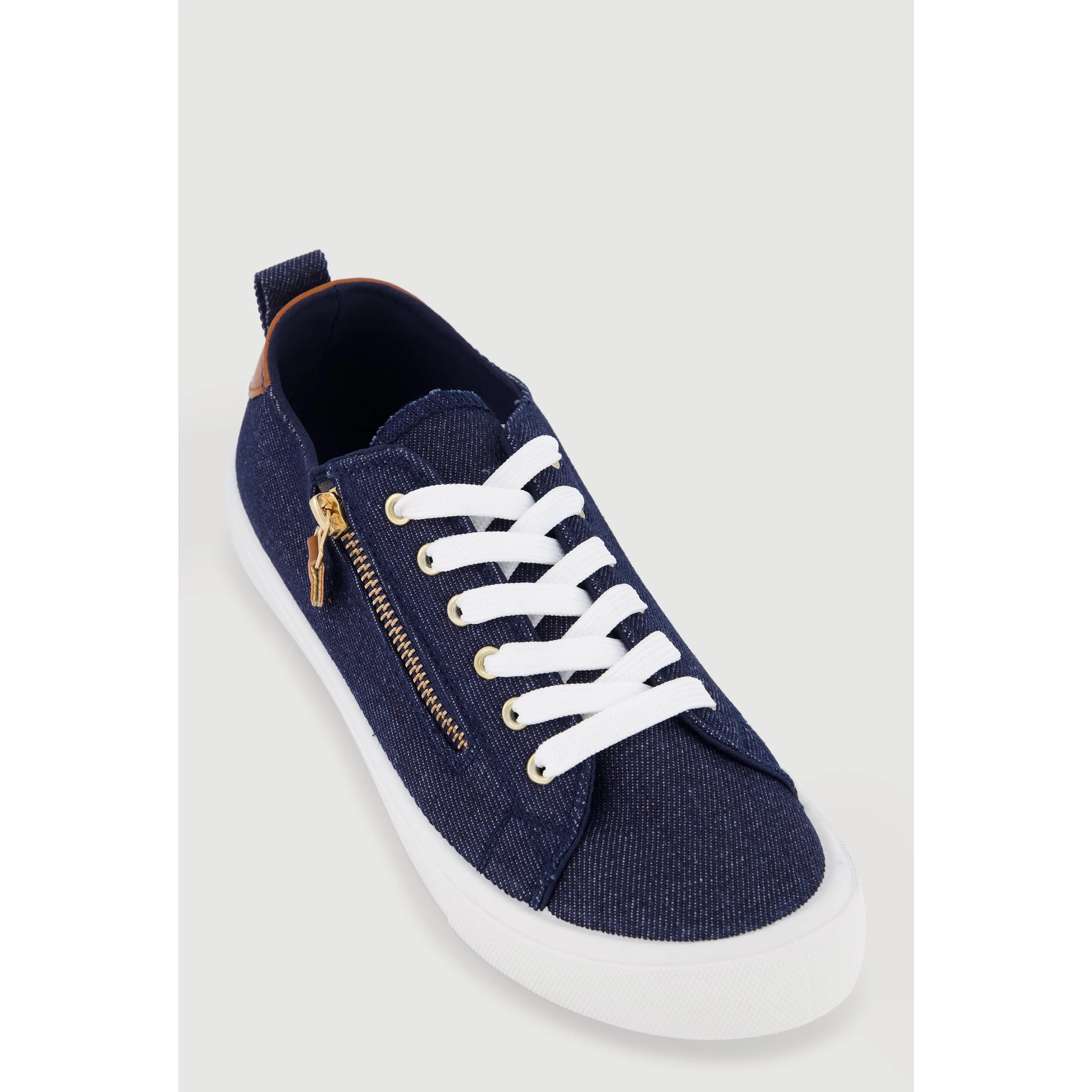 Zipper Detail Lace Up Sneakers