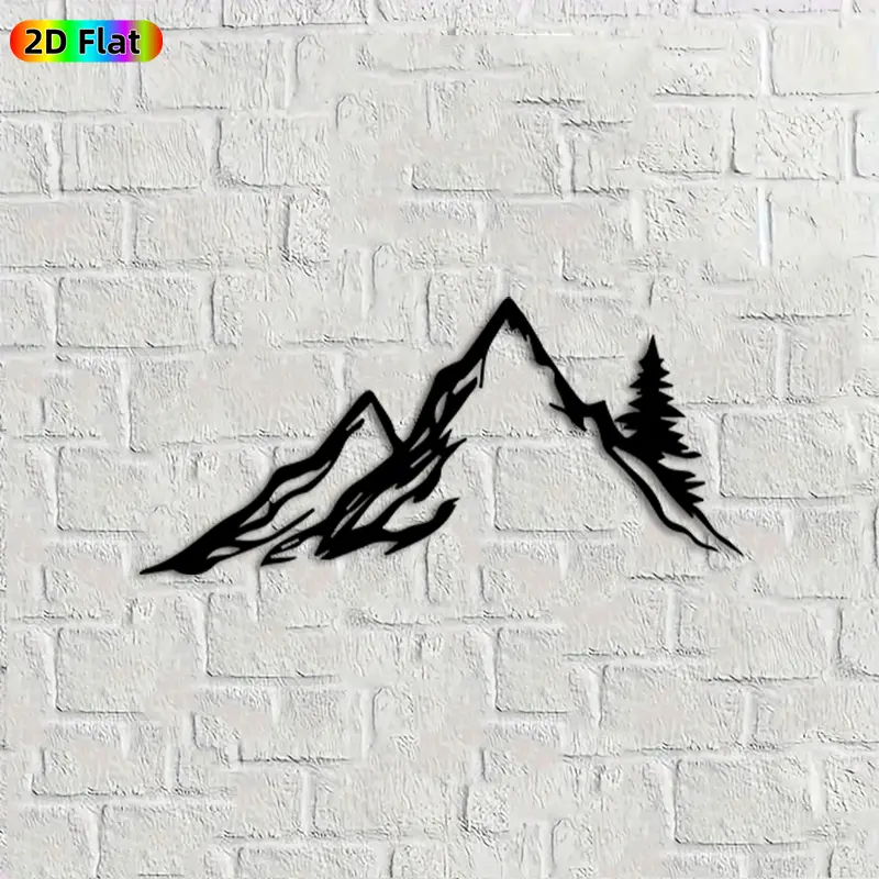 1pc Mountain Metal Wall Art,Majestic Mountain Statue Mural, Ideal Gift for New Year, Christmas, Mountain Decor Enthusiasts, Rust-Resistant Metal Wall Decor Wall Sculptures, Perfect for Outdoor Fence & Indoor Wall Mountain Enthusiasts