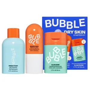 Bubble Skincare 3-Step Hydrating Routine Bundle for Normal to Dry Skin, Unisex, Set of 3 - Gel Cleanser, Toner, Moisturizer - Hydrate
