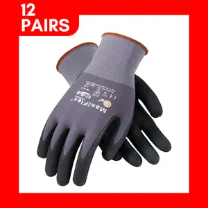 MaxiFlex Ultimate Palm Coated Handling Gloves with Micro-Foam Grip - Pack of 12, Enhanced Grip for Superior Control & Precision, No Warranty