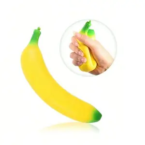 Soft Squeeze Banana Simulator, Slow Rising Pressure Relief Fruit Shape Squeezer, Fun and Stress-Reducing, Soft Banana Design
