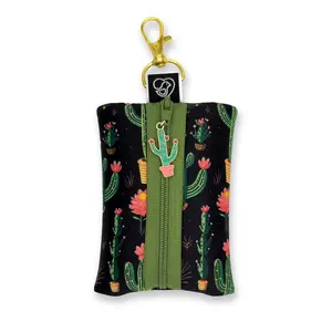 Cactus zippered pouch, Southwest Style Pouch, Cactus Pouch, Cactus and Flower Pouch, Flower zipper pouch, cactus accessory, cactus lover