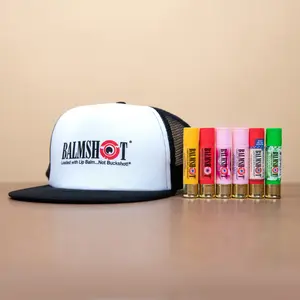 6-Pack Variety Pack With BALMSHOT Trucker Hat 100% Moisturizing Lip Balm