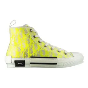 Dior B23 Trainer High Oblique Canvas White Yellow Black