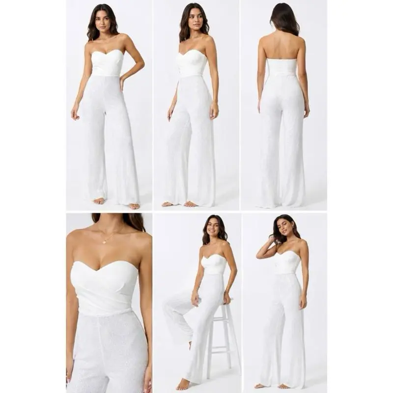 Tube CB Zipper Sequin Jumpsuit for Women - Elegant and Stylish Design Chic Overall