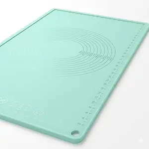Silicone Kneading Mat, with clear printed measurement scales, 4.5mm thick non-slip surface, for home kitchen dough rolling and baking use