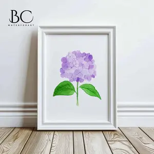 Watercolor Purple Hydrangea Art Print, Floral Wall Art for Home Decor, Gallery Wall Print, Perfect Housewarming Gift for Flower Lovers, Lake House Art, Room Decor, Unframed