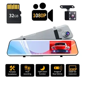5.9 Inch HD Streaming Dash Cam, HD Dash Camera, Night Vision, Dual Lens 1080P Front & Rear Recording, Ultra-Thin Design, Car Accessories