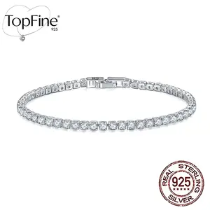 Sparkly 5A Round Cut Cubic Zirconia Pure 925 Sterling Silver Tennis Bracelet With Hand Chain For Women, Ideal For Weddings Engagements, Bridal Parties, Fine Jewelry Accessories Gifts