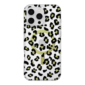 ORNARTO Leopard Print Case Compatible with iPhone 16 / 16 Pro / 16 Pro Max – Shockproof Magnetic Protective Case, Supports Wireless Charging Phone Cover