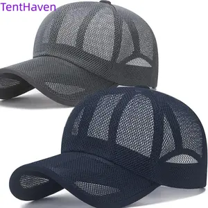 2026 summer men's hat hollow brim breathable mesh duckbill hat outdoor sports sun protection baseball cap women's sun protection hat