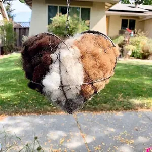 Heart Shaped Bird Nest Garden Decor, 3D Hummingbird Nest Design, Perfect for Bird Lovers Hanging Art for Outdoors