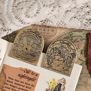 Vintage Brass-Tone Metal Memo Clips, DIY Scrapbooking & Stamping Storage Accessories for Planners, Receipts, and Stationery