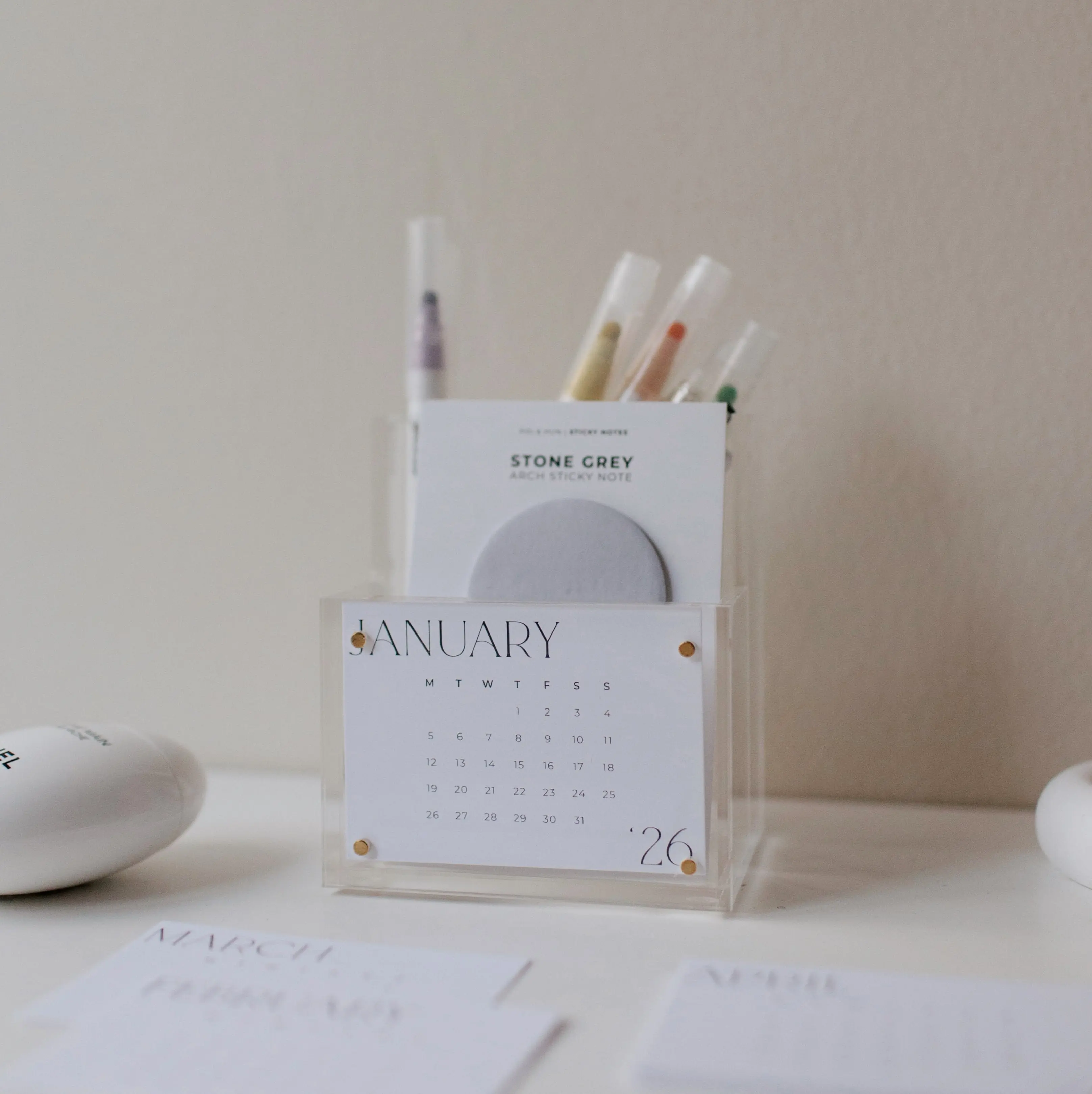 Acrylic Pen + Card Holder Organizer