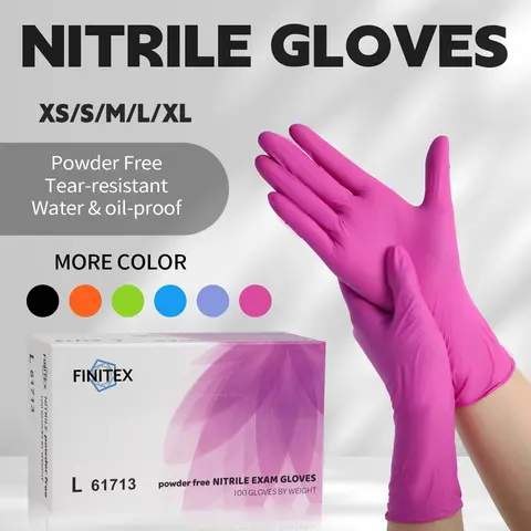FINITEX 3.5mil Dopamine Color Disposable Nitrile Gloves, powder-free, latex-free, food safe, waterproof, comfortable fit, anti-slip fingertips, chemical resistant, perfect for cleaning, mechanical work, and everyday chores (Thanksgiving/Black Friday gift)