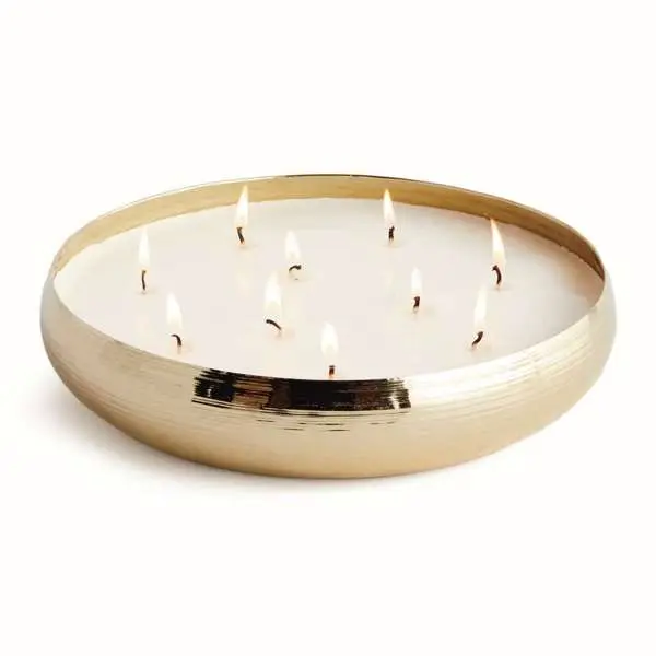 10 WICK GOLD CANDLE TRAY
