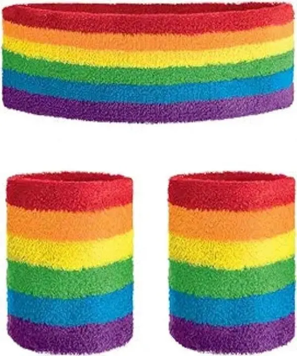 Rainbow Headband and Sweatbands