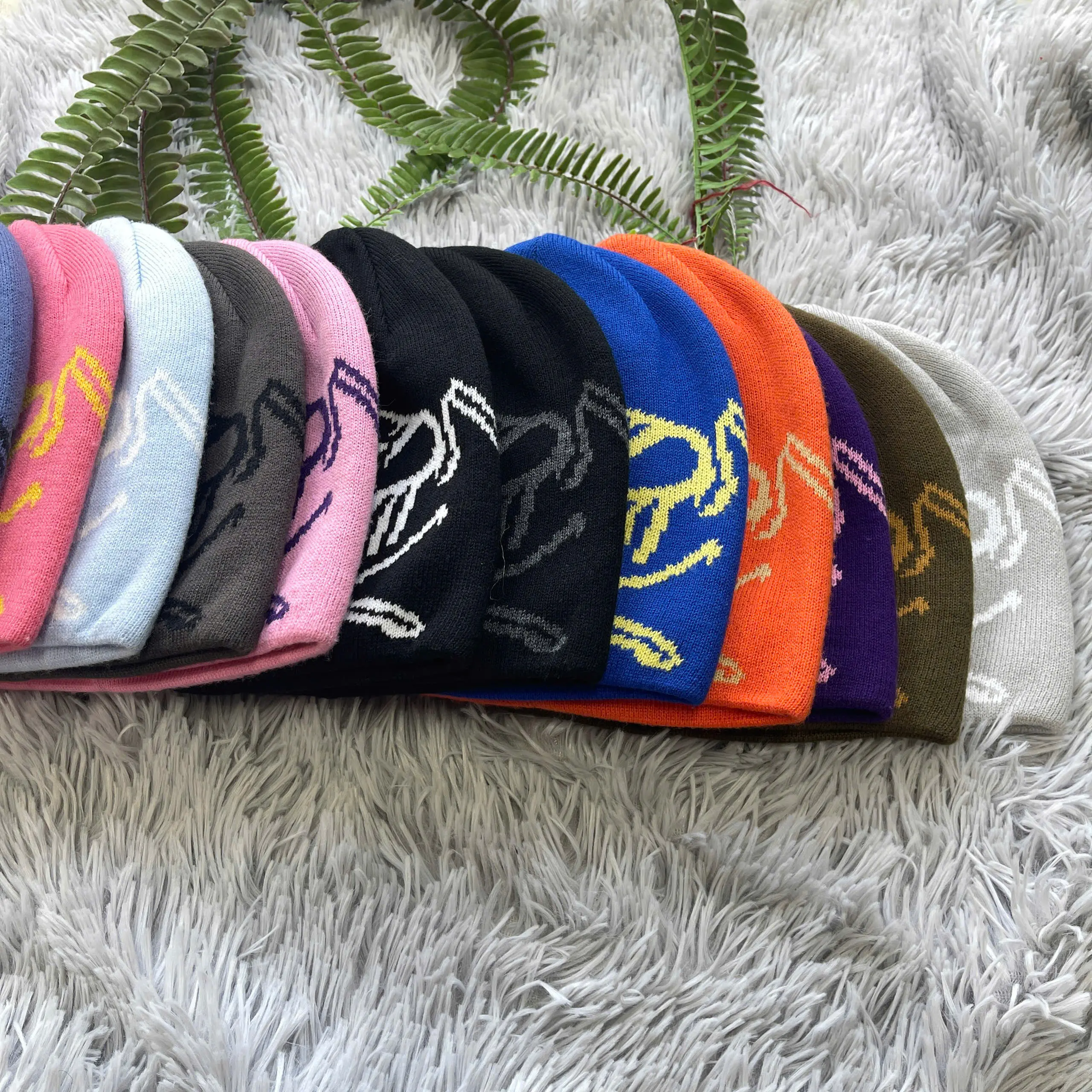 Unisex Dinosaur Bird Wool Knit Beanie, Retro Streetwear Style with Stretchy Fabric for Casual Outdoor Sport, Casual Wear, Outdoor Sports