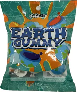 Lucky Boys Earth Gummy Candy With Fruity Liquid Center Fat Free Perfect for Halloween & Themed Parties, Fun & Delicious 3.17oz (Earth Gummy 3.17oz 5pcs)