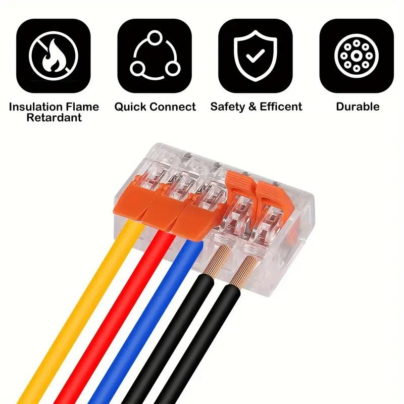 90-Piece Wire Connector Block Set, Reusable Mini Quick Electrical Terminal Connectors for Home Use, Suitable for 2/3/5 Port Connections