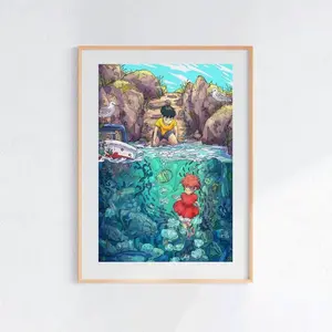 [SALE UP TO 50% + FREE SHIP]  Ponyo (2008), Studio Ghibli Ukiyo-e Poster, Anime Art Prints, Vintage Retro Movie Print