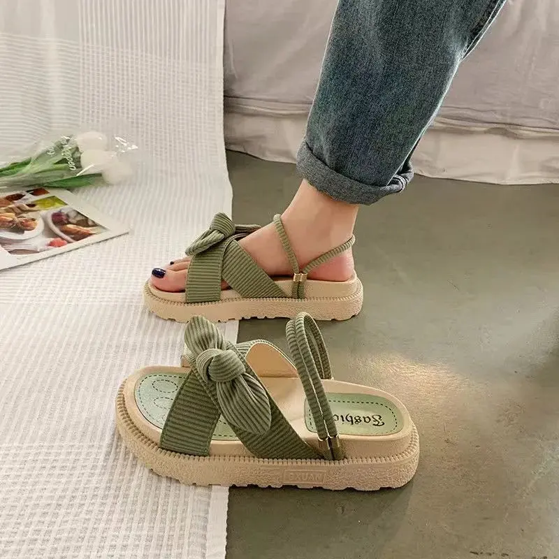 Dropshipping Women Sandals Summer Fairy Style Flower Sandals Fashion Student Platform Ladies Slippers 2023 New Clogs Female Shoe
