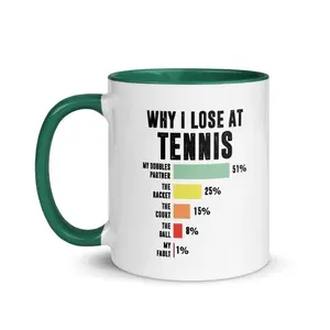 Funny Tennis Mug 11oz/15oz | Why I Lose At Tennis, Doubles Partner Gift