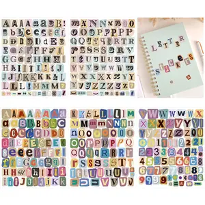 5/10/20 Sheets Vintage Alphabet Number Vinyl Self-Adhesive Stickers for Scrapbook Journaling Laptop Water Bottles DIY Crafts