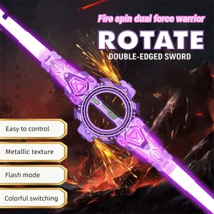 Flint Spinning Lightsaber - Double-edged Spinning Retractable Sword with Sound Effects & Colorful Lights |     Best-selling Kids' Toy, Popular Party/Role-play Toy, Perfect Birthday/Christmas Gift, Suitable for Indoor & Outdoor Play