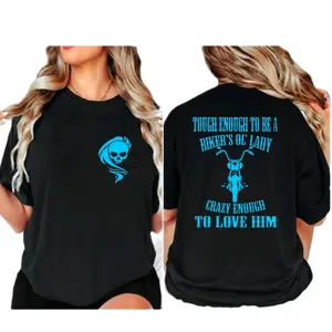 biker shirt tough enough to be an ol lady humor cute popular trending motorcycle riding rider Short sleeve Tshirt