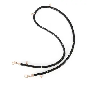 PU Leather Bag Strap, White, 51.18 Inches, with Gold-Tone Star Charms and Swivel Hook Clasps, Crossbody Chain Strap